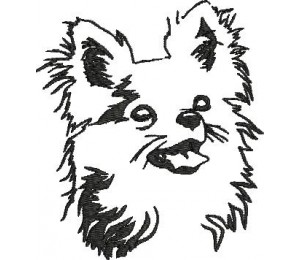 Stickdatei - Langhaar Chihuahua Silhouette